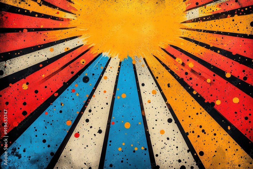 vibrant comic book inspired background with bold geometric shapes and ...