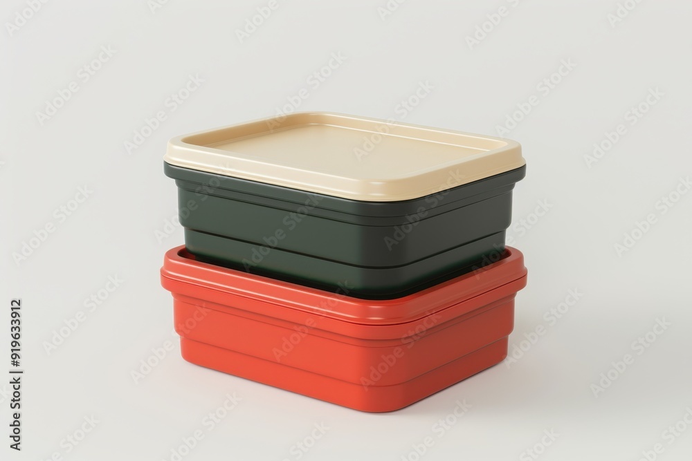 Plastic lunch box on white background Plastic lunch box on white background