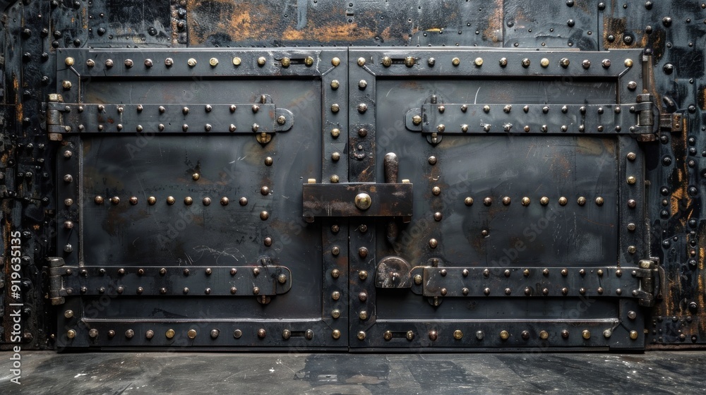 Industrial Metal Door with Rivets Industrial Metal Door with Rivets