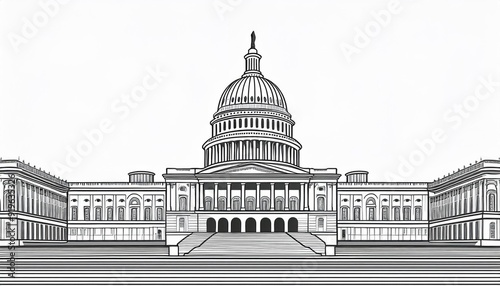 Stylized vector illustration of the United States Capitol building.