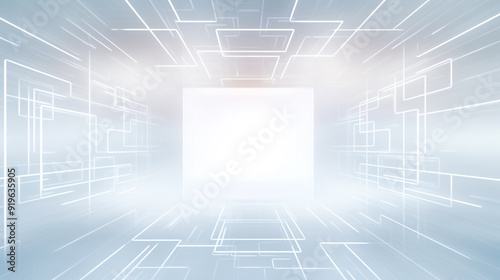 white empty digital Futuristic Background