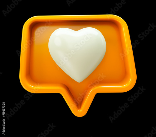 orange heart instagram on black background - social media