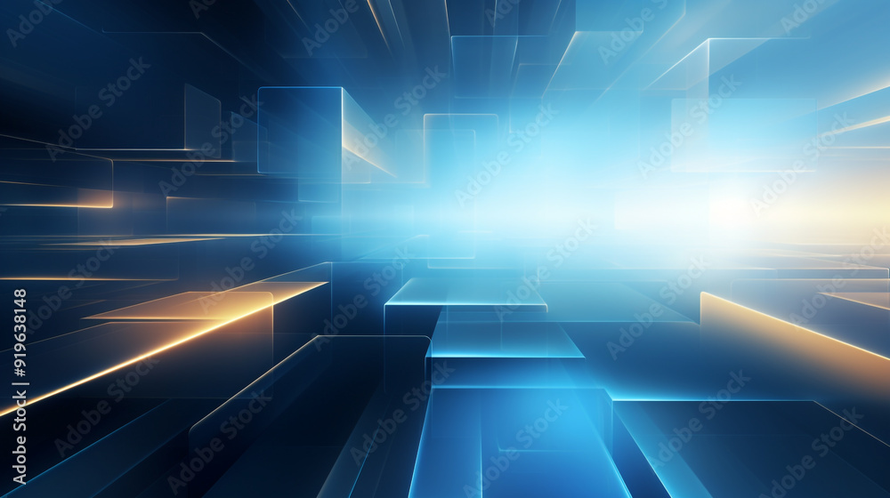 Digital technology blue square 3d background. Digital technology blue square 3d background.