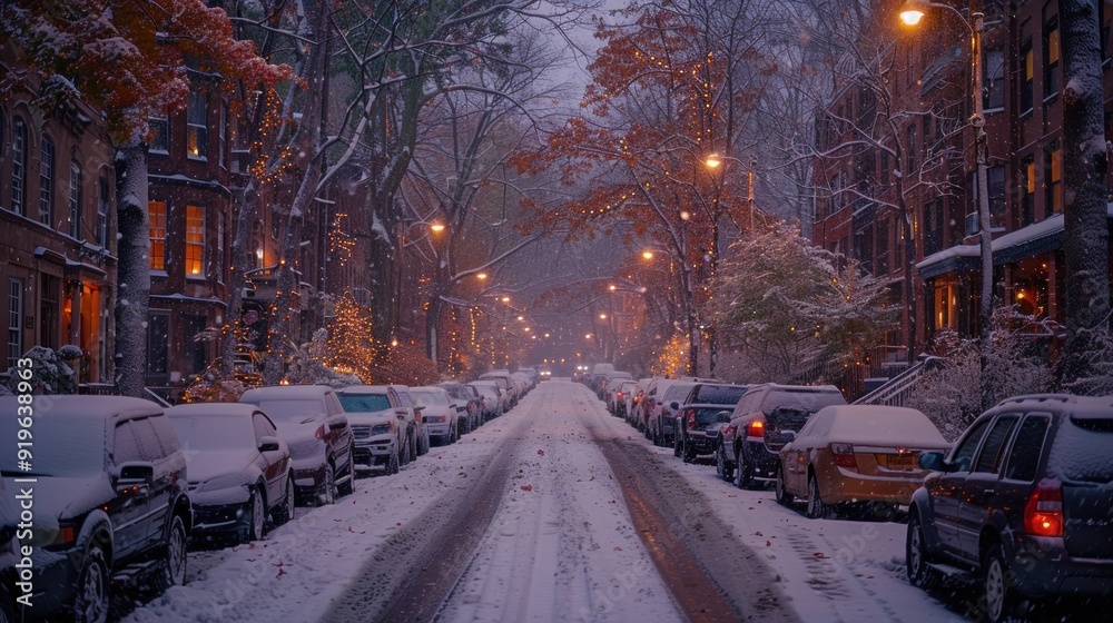Snow-Covered Street in a Winter Wonderland Snow-Covered Street in a Winter Wonderland