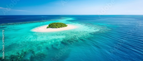  A solitary island in the heart of the ocean, with a smaller isle nestled in its center