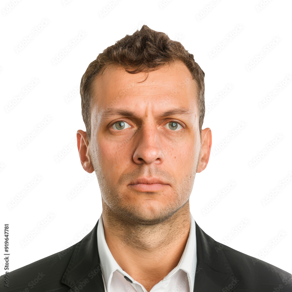 Serious Portrait of a Male Businessman in Formal Attire. Confident Executive in Suit and Tie Serious Portrait of a Male Businessman in Formal Attire. Confident Executive in Suit and Tie