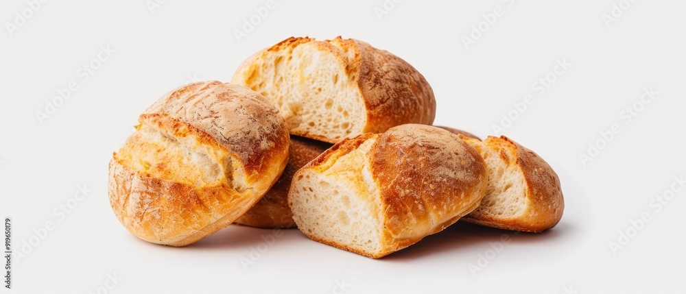 one with rolls atop the other, both presenting pristine surfaces one with rolls atop the other, both presenting pristine surfaces