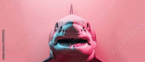  A large shark with its mouth widely open