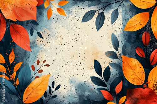 Abstract Thanksgiving Card Templates with Autumn Colors and Personalization Space