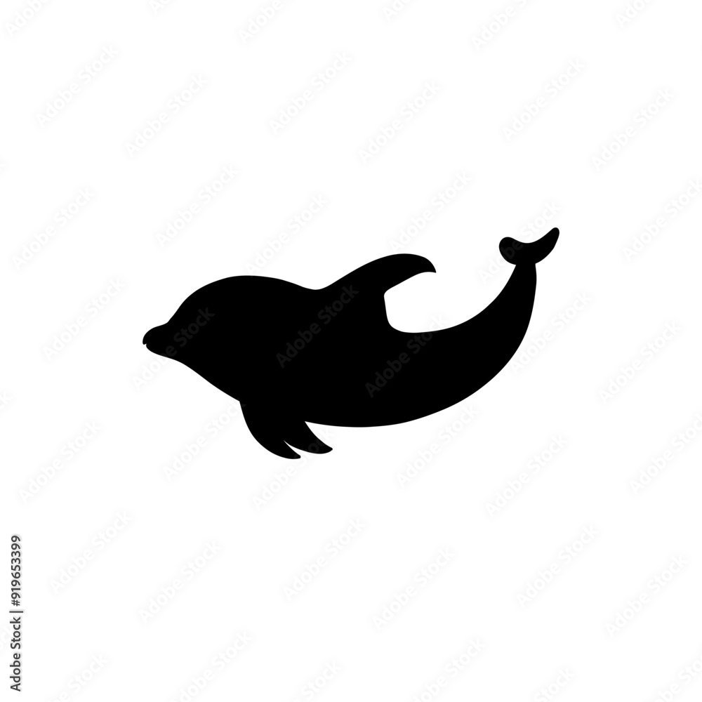 Cute black silhouette dolphin. Hand drawn elements. Sea animals. Vector doodle marine life objects for your design.
Cute black silhouette dolphin. Hand drawn elements. Sea animals. Vector doodle marine life objects for your design.