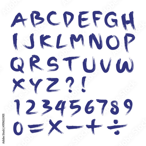 Brush-styled Letter and Number