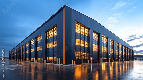 3D Exterior of a modern warehouse 