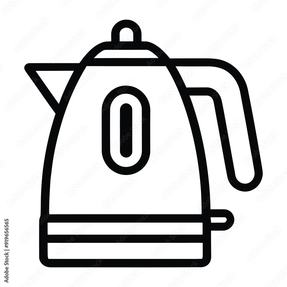 A flat vector illustration of a electric kettle or teapot isolated on white background A flat vector illustration of a electric kettle or teapot isolated on white background