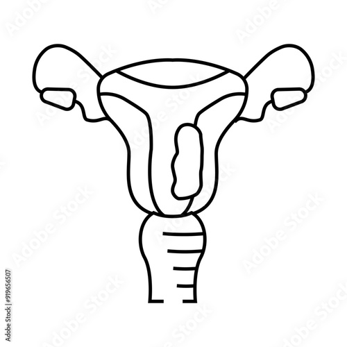 endometrial cancer line icon vector. endometrial cancer sign. isolated contour symbol black illustration