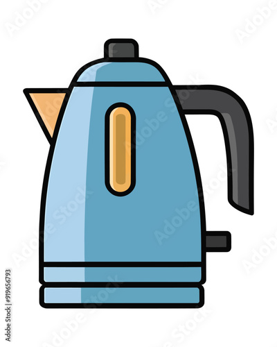 A flat vector illustration of a electric kettle or teapot isolated on white background