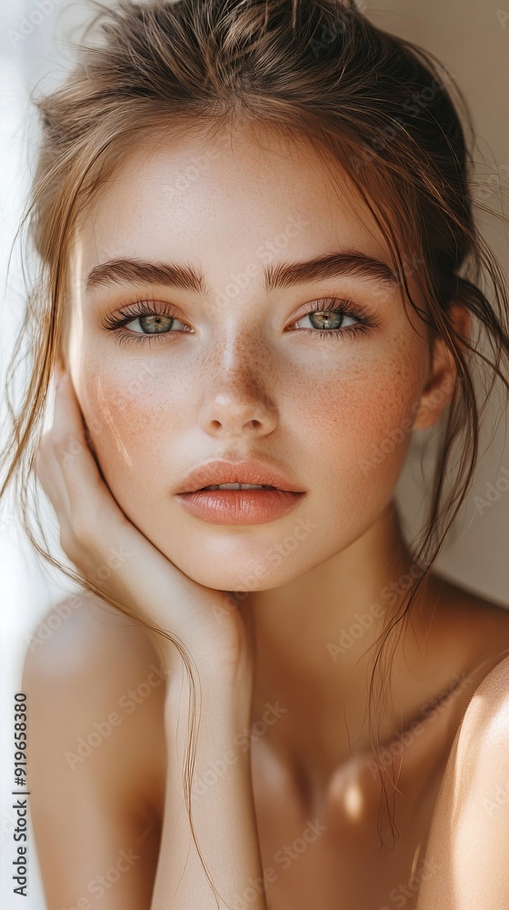 Attractive woman with glowing skin, Generative AI Attractive woman with glowing skin, Generative AI