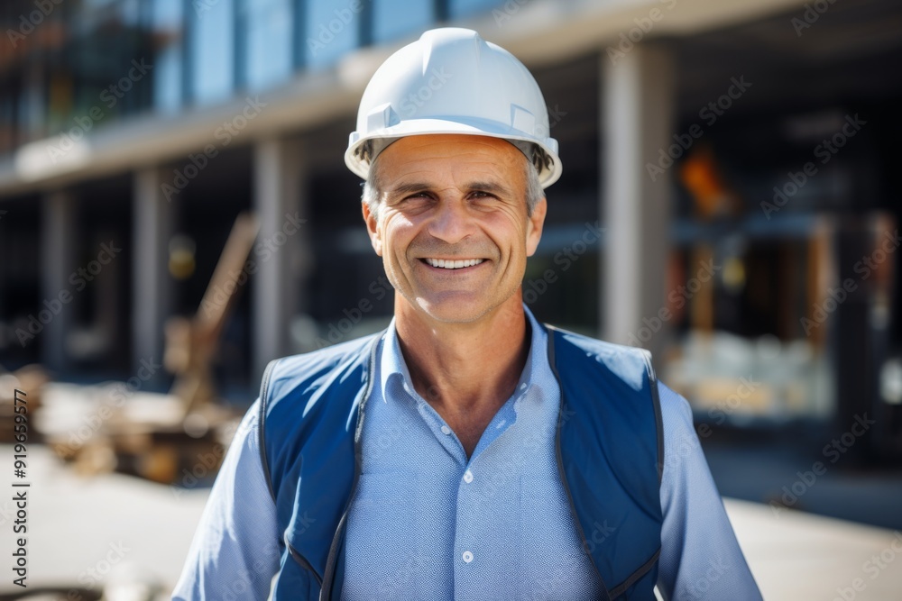 Portrait of a middle aged businessman on construction site Portrait of a middle aged businessman on construction site