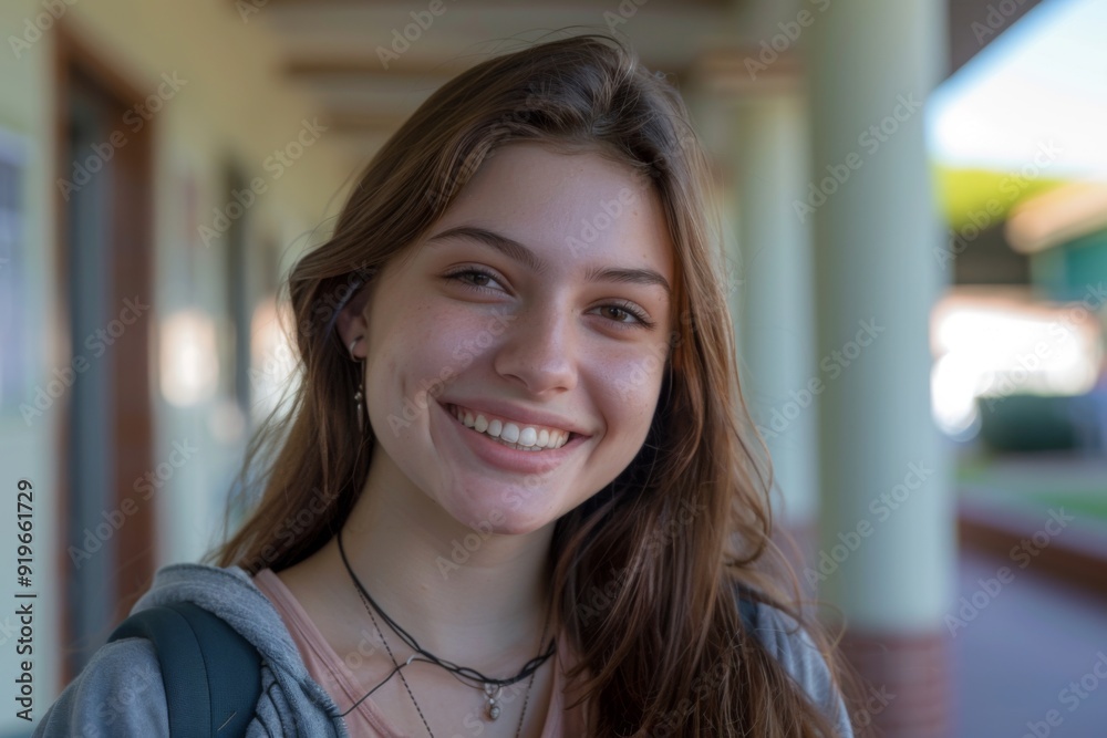 Smiling portrait of a female student Smiling portrait of a female student