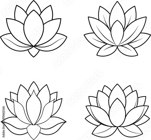 Lotus line art coloring page 