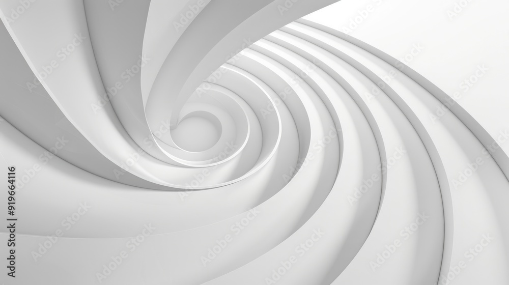 Obraz premium Winding lines of white swirling around center creating intricate pattern against neutral background