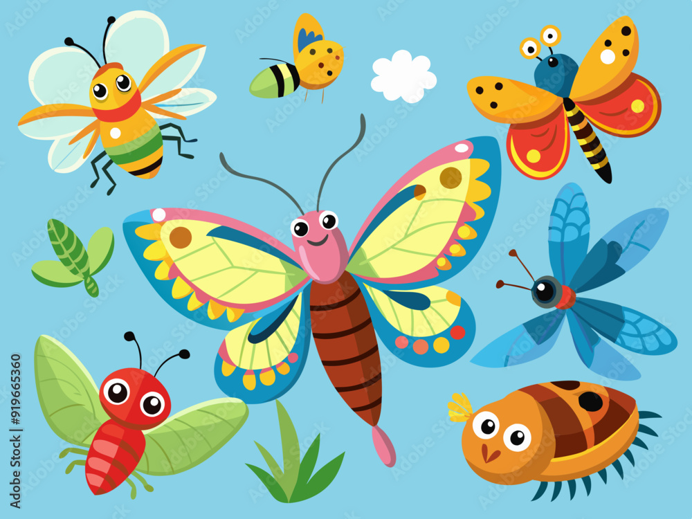 Cute butterflies. Cartoon butterfly, color summer moths in flight. Beautiful exotic tropical insects with wings. Flying butterflies Isolated vector set
Cute butterflies. Cartoon butterfly, color summer moths in flight. Beautiful exotic tropical insects with wings. Flying butterflies Isolated vector set