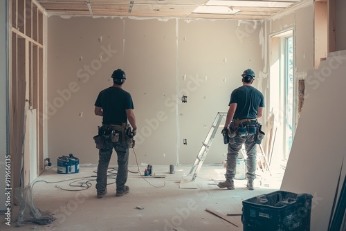 Couple collaborating on home renovation project, Generative AI