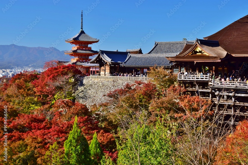 京都の秋 紅葉の清水寺 京都の秋 紅葉の清水寺