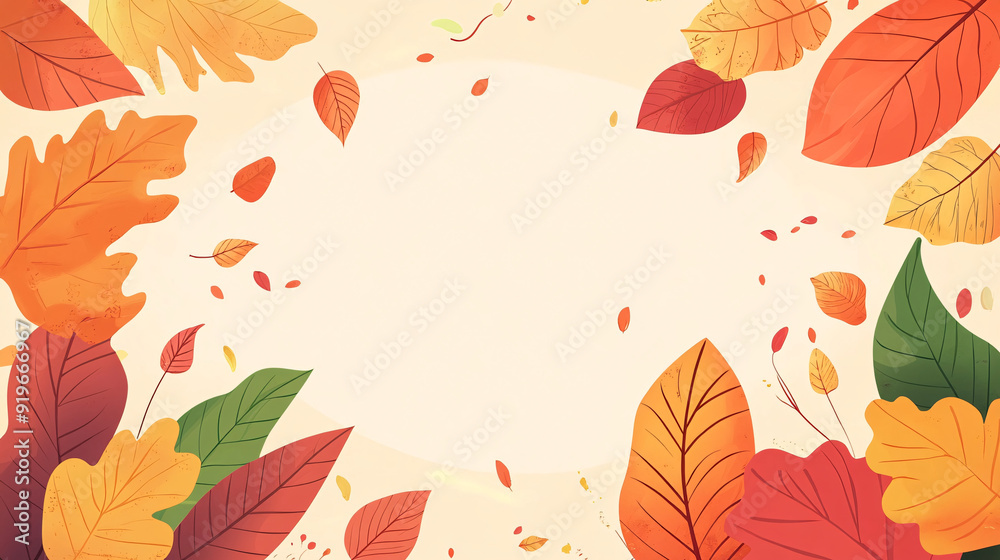 A serene and tranquil flat style designed background with autumn colors, depicting the warm and nostalgic atmosphere of the fall season. A serene and tranquil flat style designed background with autumn colors, depicting the warm and nostalgic atmosphere of the fall season.