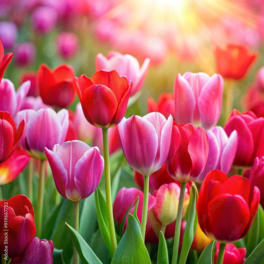 background of tulips of red and pink bright shades background of tulips of red and pink bright shades