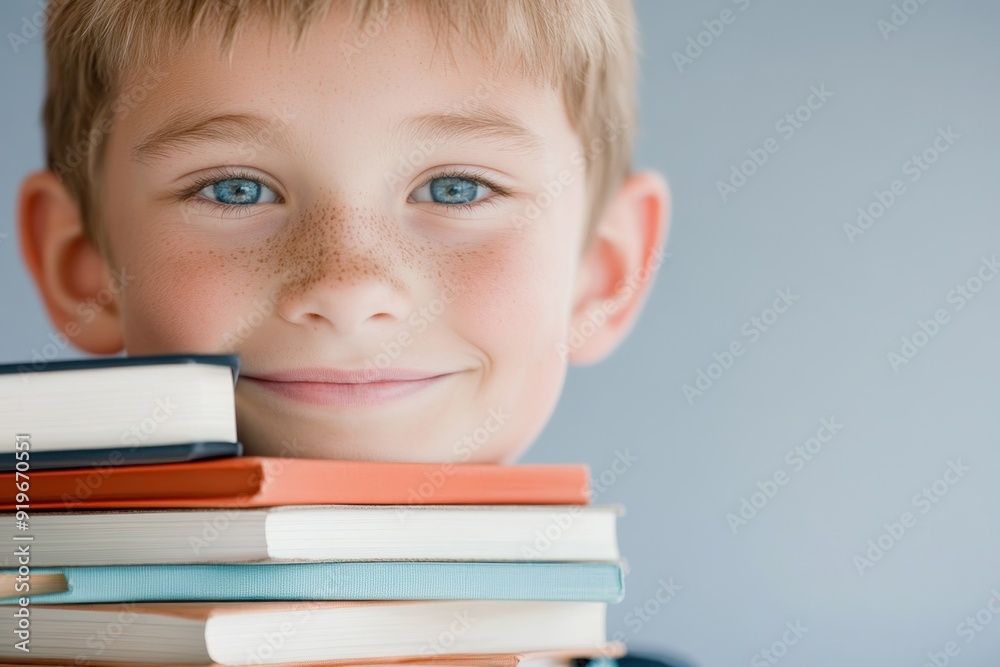 Confident Student Ready for a New School Year with Books in Hand Confident Student Ready for a New School Year with Books in Hand