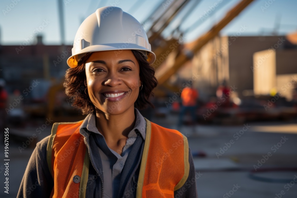 Portrait of a middle aged businesswoman on construction site Portrait of a middle aged businesswoman on construction site