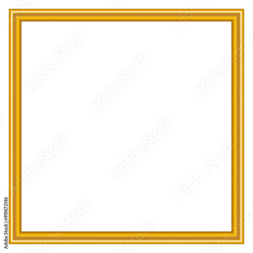 3d Golden Square Frame Vector Border