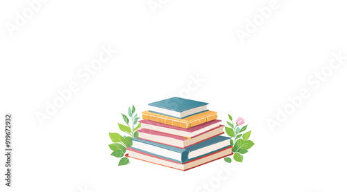 Stack of colorful books; college, education, student, business, library concept