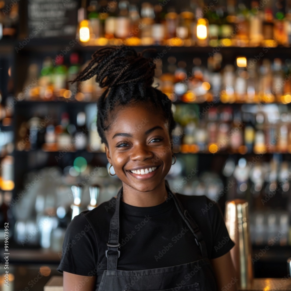 Smiling portrait of a young female barista