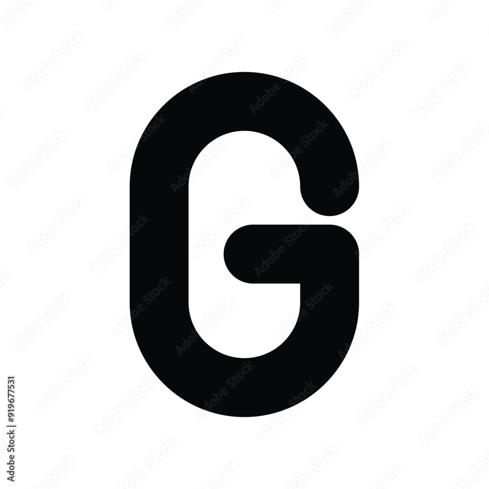 G icon glyph with white background vector stock illustration G icon glyph with white background vector stock illustration