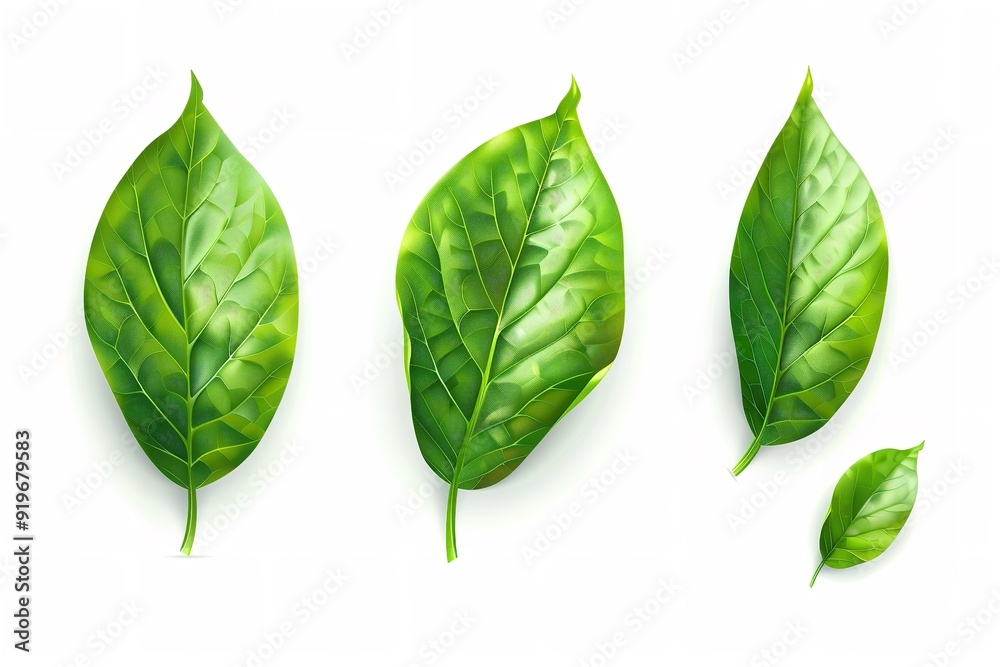 white backdrop with a symbol of green leaves, Generative AI. white backdrop with a symbol of green leaves, Generative AI.