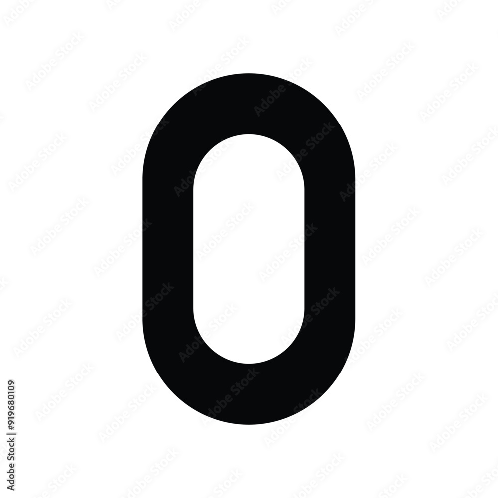 O icon glyph with white background vector stock illustration O icon glyph with white background vector stock illustration