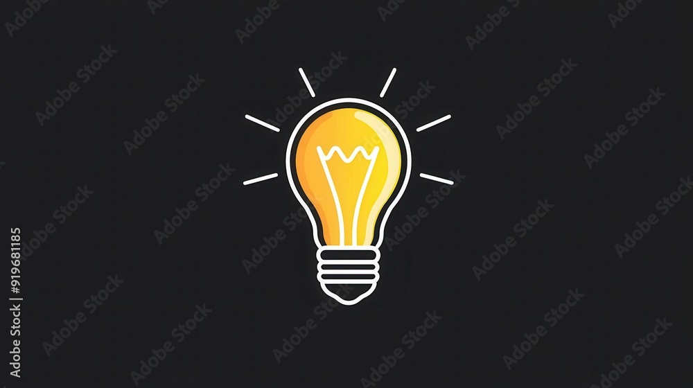 Thin outline of a lightbulb with a single bright dot in the center, conceptual clarity, potential Thin outline of a lightbulb with a single bright dot in the center, conceptual clarity, potential