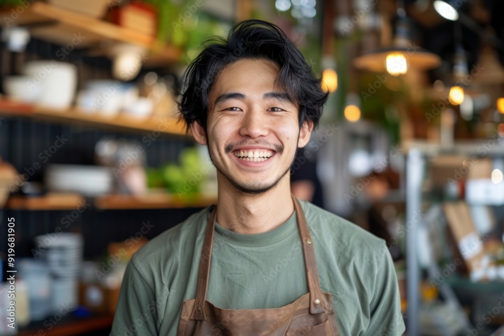 Portrait of a smiling Asian male small business owner Portrait of a smiling Asian male small business owner