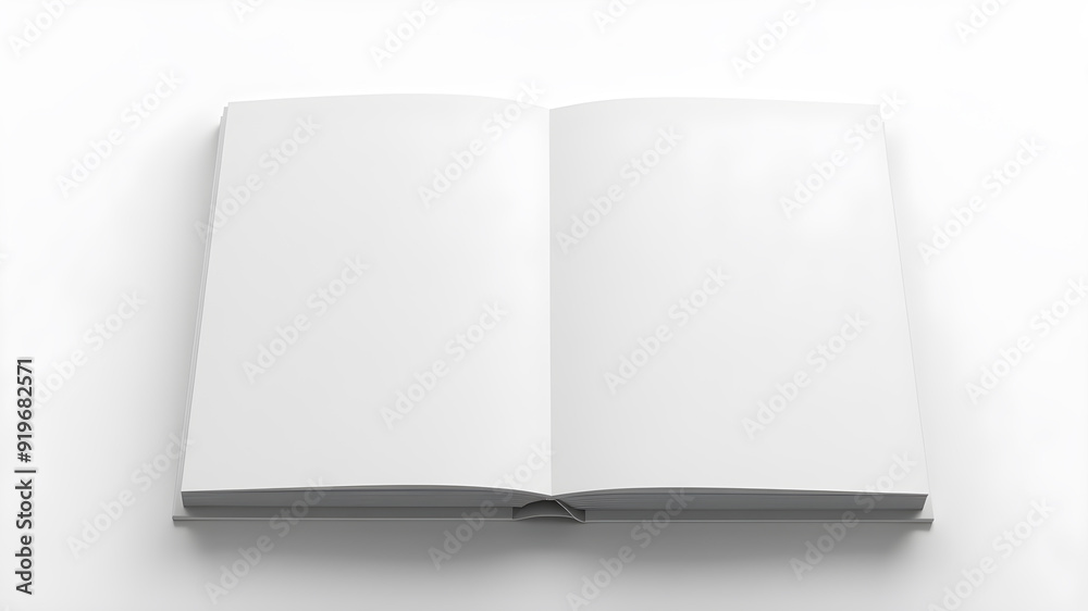 Blank book cover over white background. 3D rendering. Generative AI Blank book cover over white background. 3D rendering. Generative AI