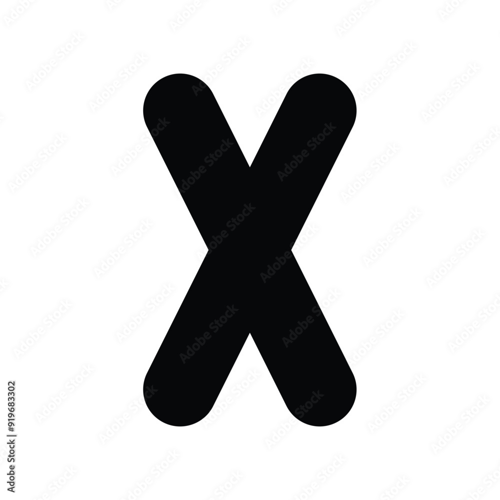 X icon glyph with white background vector stock illustration X icon glyph with white background vector stock illustration