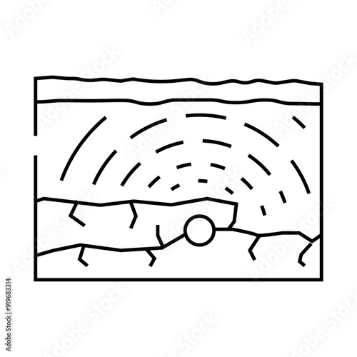 tectonic earthquake disaster line icon vector. tectonic earthquake disaster sign. isolated contour symbol black illustration