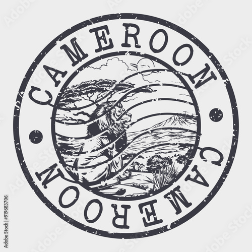 Cameroon Stamp Postal. Silhouette Seal. Passport Round Design. Vector Icon. Design Retro Travel. National Symbol.