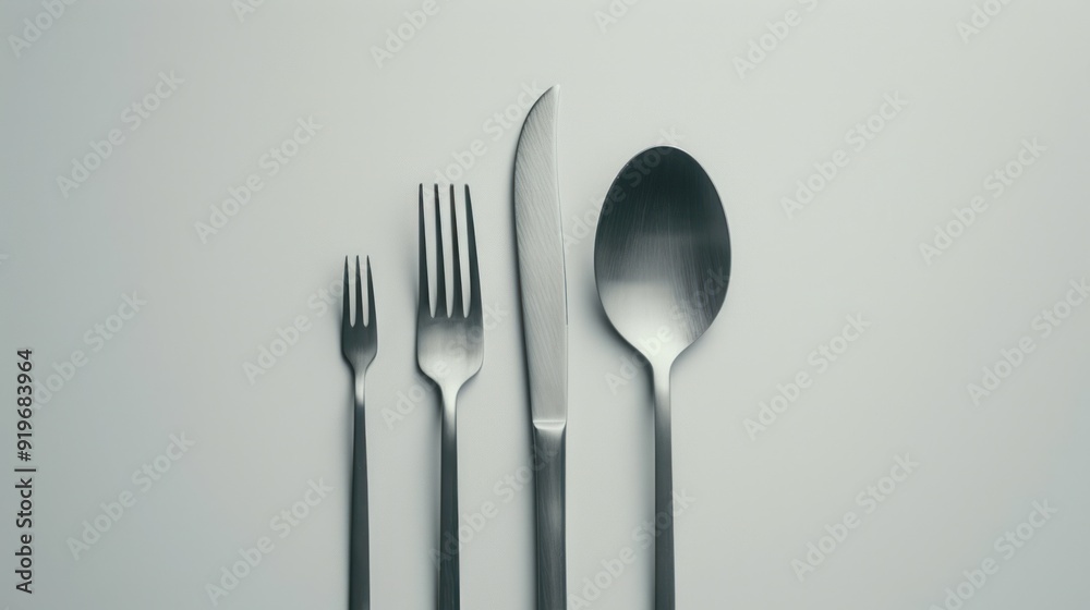 Silverware Set: Fork, Knife, and Spoon Silverware Set: Fork, Knife, and Spoon