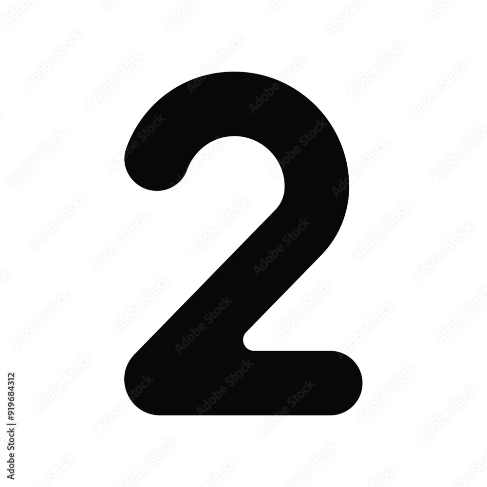 TWO icon glyph with white background vector stock illustration TWO icon glyph with white background vector stock illustration