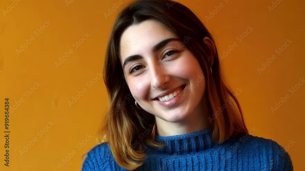 A young woman shares her insights on art and personal growth against a warm, inviting backdrop, exuding joy and inspiration A young woman shares her insights on art and personal growth against a warm, inviting backdrop, exuding joy and inspiration