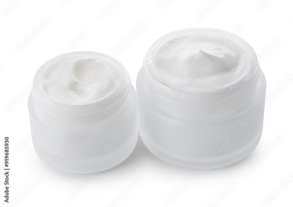 Jar of facial cream isolated on white Jar of facial cream isolated on white