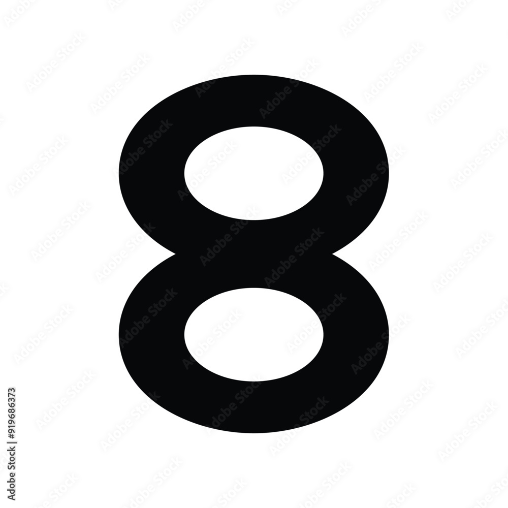 EIGHT icon glyph with white background vector stock illustration EIGHT icon glyph with white background vector stock illustration