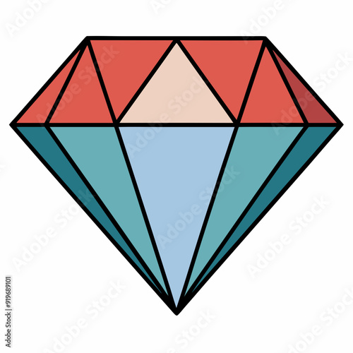 Diamond gemstone art vector illustration