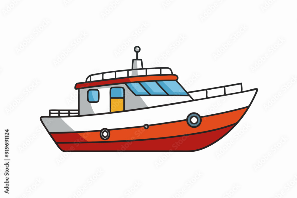 Naklejka premium Boat art vector illustration